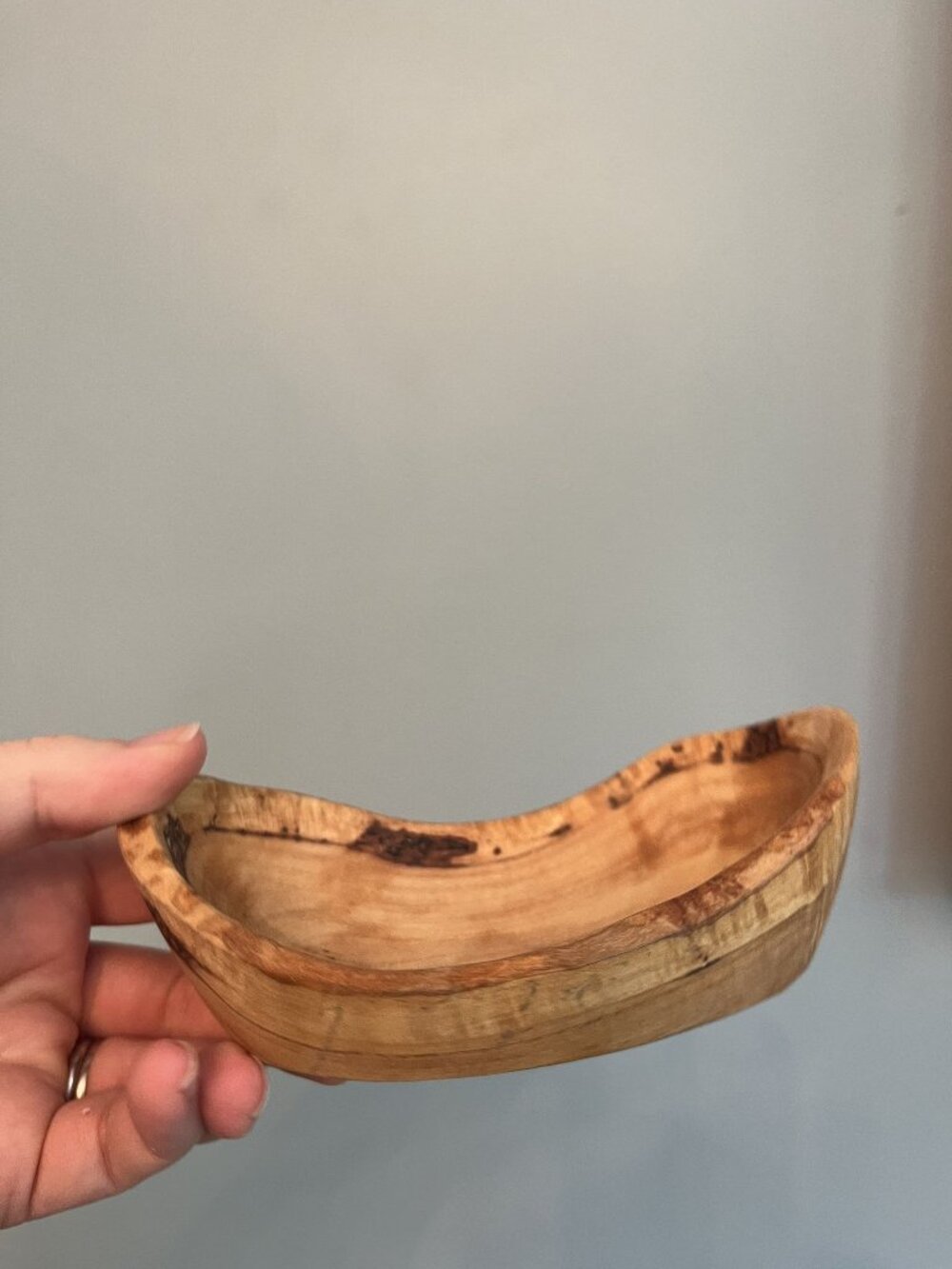 Handcrafted Italian Olivewood Pinch Bowl 6" Rustic Design For Salt & Small Items